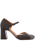 Zapato Tacón Alto Antracita - Gris Metalizado