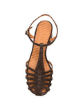 Chie Mihara Mustel brown suede fisherman slingback sandal, ankle strap and mid block heel, made in Spain