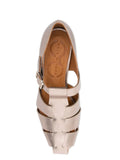 Chie Mihara Sanchis iron metallic leather fisherman flat sandal, ankle buckle strap and comfortable flat sole, artisan leather sandals

