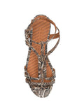 Chie Mihara Yael snake effect flat sandal, leather insole with brand stamp, gladiator multi-strap