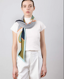Pleated Scarf — AFRODITE, Aqua & Olive