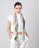 Pleated Scarf — AFRODITE, Aqua & Olive