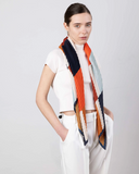 Pleated Scarf — ATENA, Baby Blue & Moka