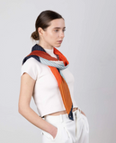 Pleated Scarf — ATENA, Baby Blue & Moka