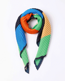 Pleated Scarf — ATENA, Green & Scarlet