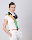 Pleated Scarf — ATENA, Green & Scarlet