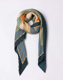 Pleated Scarf — ERA, Blue & Sage