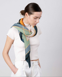 Pleated Scarf — ERA, Blue & Sage