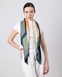 Pleated Scarf — ERA, Blue & Sage