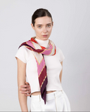 Pleated Scarf — ERA, Pink & Crimson