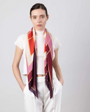 Pleated Scarf — ERA, Pink & Crimson