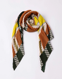 Pleated Scarf — SELENE, Beige & Bronze
