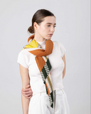 Pleated Scarf — SELENE, Beige & Bronze