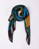 Pleated Scarf — SELENE, Black & Green
