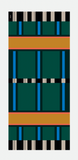 Pleated Scarf — SELENE, Black & Green