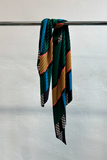 Pleated Scarf — SELENE, Black & Green