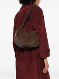 Reptile’s House H845 Nika sigarro brown suede shoulder bag with adjustable strap