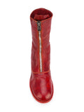 Bota Cremallera Plana Roja
