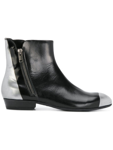 Black and Silver Flat Boot