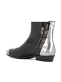 Bota Plana Negra y Plata