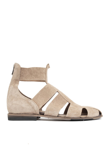 Gray Flat Ankle Boot Sandal