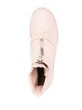Pink Zipper Flat Boot
