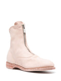 Pink Zipper Flat Boot
