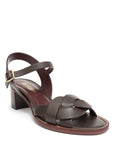 Burgundy Low Heel Sandal