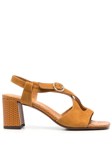 Sandalia Tacón Medio Cognac