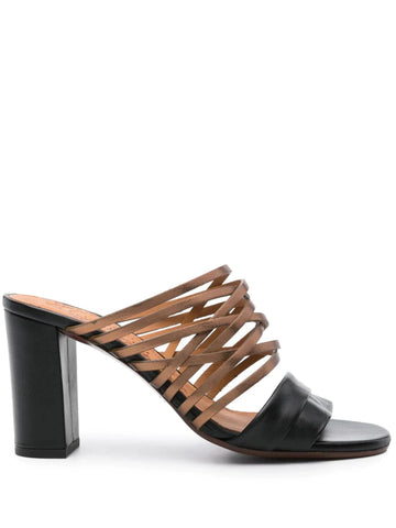 Black-Bronze Heeled Sandal