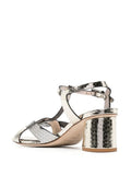 Silver - Gold Medium Heel Sandal