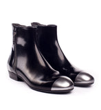Bota Plana Negra y Plata